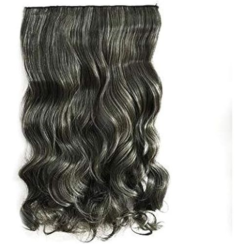 Long Wavy Synthetic Hair Extension With 5 Clips, Black