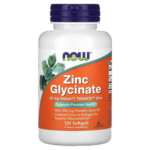 Zinc Glycinate, 120 softgel Capsules Containing Pumpkin Seed Oil