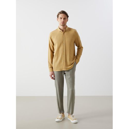 Standard Fit Linen Blend Men's Trousers