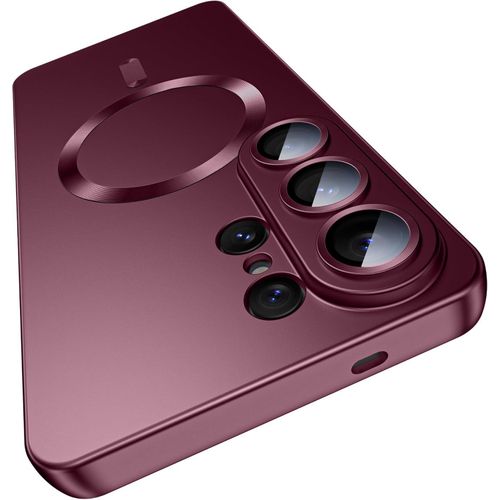 Magnetic for Samsung Galaxy S26 Ultra Case, Compatible with MagSafe, Slim Thin Matte Phone Case with Built-in Camera Lens Protector Removable Shockproof Phone Cover Burgundy