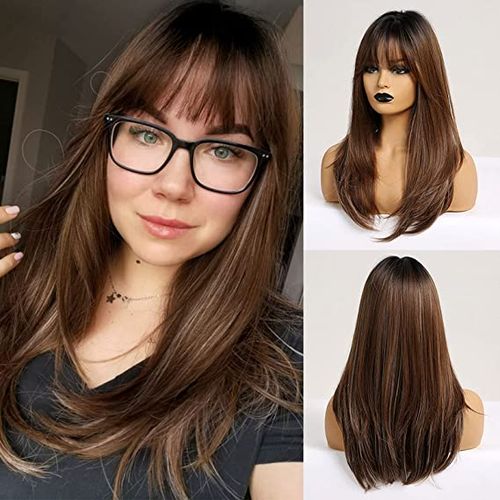 Ladies Straight Hair Wig - Long - Medium Brown