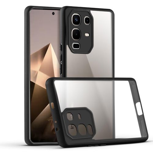 Infinix Note 50 Pro Clear TM Anti Fall Shockproof Case Full Protection Cover with Camera Shied, Transparent With Black Frame