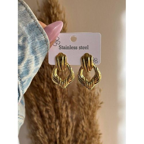 Sleek Stainless Steel Drop Earrings - Tarnish Resistant Jewelry