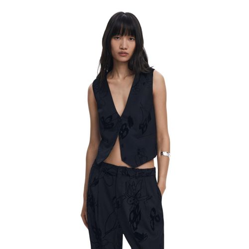 Flocked floral pants