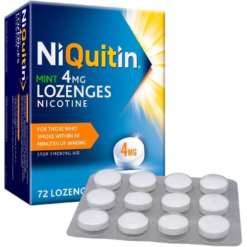 NiQuitin Mint 4 mg Lozenges - Effective Smoking Craving Relief - 72 Lozenges - Long-Lasting Effect - Reduce and Quit Smoking Aid