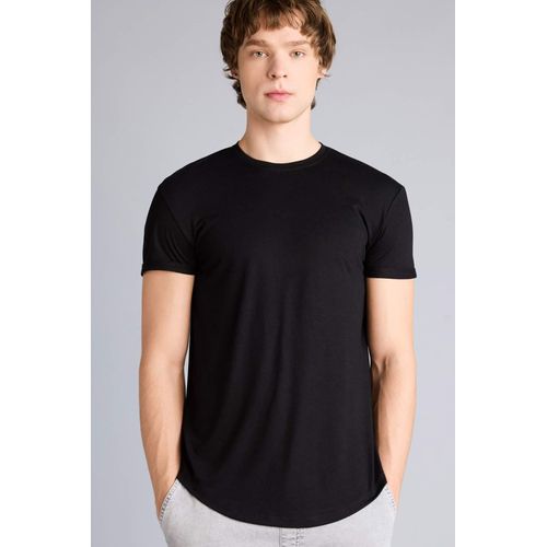 Long Muscle Fit Crew Neck Short Sleeve T-Shirt