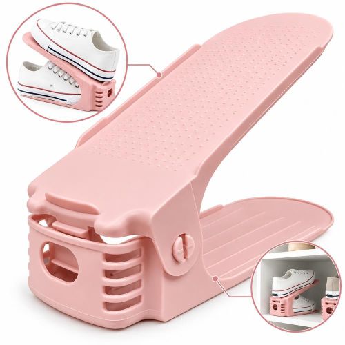 Adjustable Shoe Stacker Organizer Space Saver - Pink - 1-41