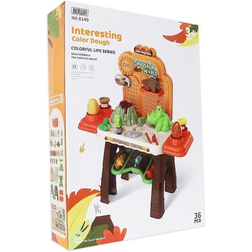 Bowa Interesting Colorful Dinosaur World Dough Play Set 36 Pieces - 8140