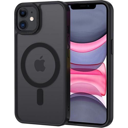 Magnetic Cover for iPhone 11 Compatible with MagSafe, Translucent Matte Back Case Scratch Resistant TPU Bumper Shockproof Slim Protective Case, Black