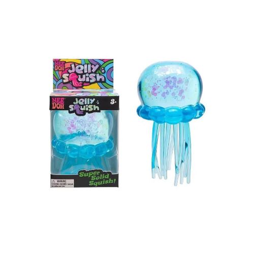 Schylling NeeDoh Jellyfish Jelly Squish Squeeze Toy with Super Solid Squish(blue)