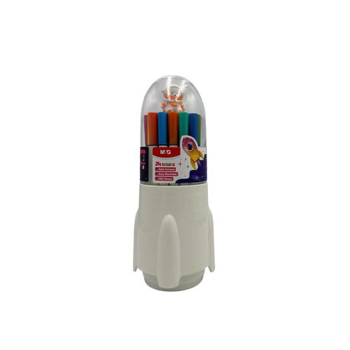 Chenguang Super Washable Watercolor Pens in Rocket Case – 24 Colors – EN71-3 Certified – Safe & Easy to Wash - No:ACP901KU