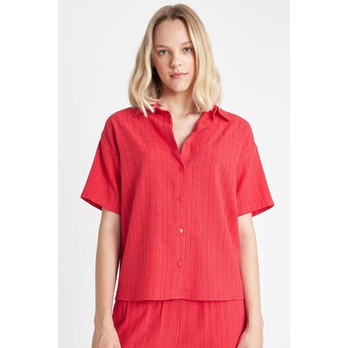 Oversize Wide Fit Linen-Look Short Sleeve Shirt