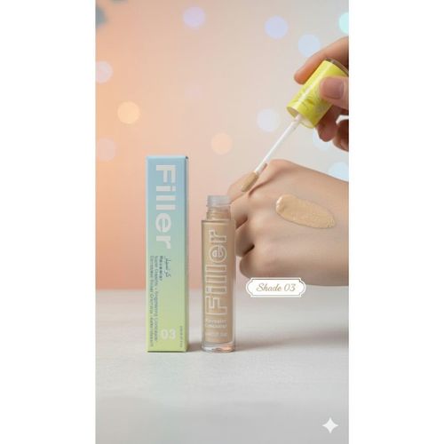Filler Revealer Super Creamy + Brightening Concealer - Medium Coverage - Spot & Under Eye Treatment - Caffeine & Hyaluronic Acid Powered - Shade 03 - 6ml
