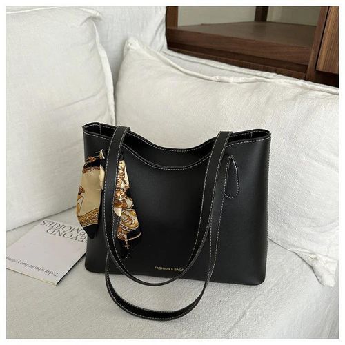 شنطة كتف نسائية جلد معالج Pu مع وشاح أنيق