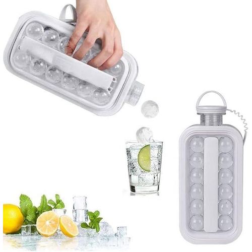 Portable Ice Cube Maker Bottle with Capacity up to 16 Cubes, Practical Ice Cube Maker for Drinks, Juices, Tea, Iced Coffee, Easy to Use and Store.