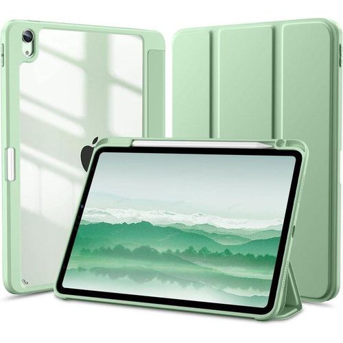 for iPad Air 11 Inch M2 Case 2024 with Pencil Holder, iPad Air 6th/5th/4th Generation Case (2024/2022/2020) 10.9 Inch, Slim Stand Protective Cover with Transparent Back Shell, Mint