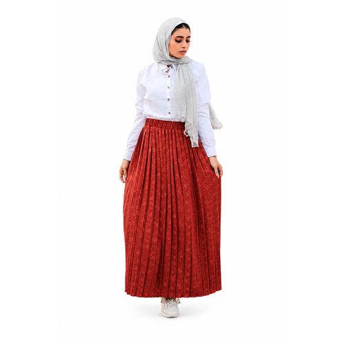 Women's Pleated Maxi Skirt Printed Crepe Fabric – Havana