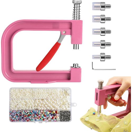 Pearl Rhinestone Machine - Pearl Rivet Applicator, Strong Handmade Tool, Easy Setting Device for Jewelery Clothing Accessories Rivet Fixing Machine for Handbag Decoration Wedding Party Crafts