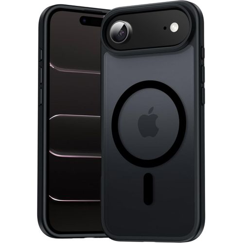 Magnetic for iP 17 Air Case Compatible with MagSafe Military Grade Shockproof Phone Case Anti-Scratch Slim Translucent Matte Back for iP 17 Air - Black