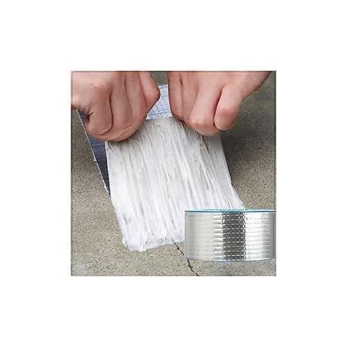 5M Waterproof Repair Tape, Pipe Repair Insulation Tape Strong PVC Self-Adhesive All Weather Tape Silver Stretch Waterproof Tape for Sealing Roofing Pipes, Holes, Cracks,