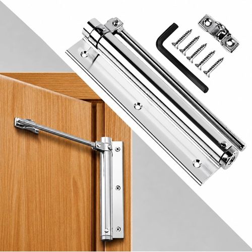 Interior Door Automatic Closer Lock, Self Closing Mechanism for Swing Doors, Compact Home Door Closer for Bedroom, Living Room, Office and Indoor Areas, Easy Setup