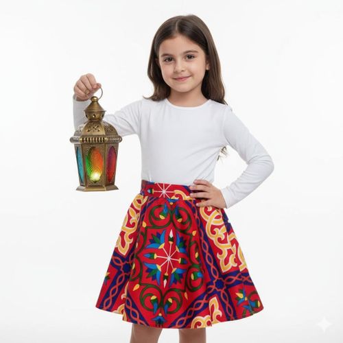 Girls’ Colorful Skirt for School Parties