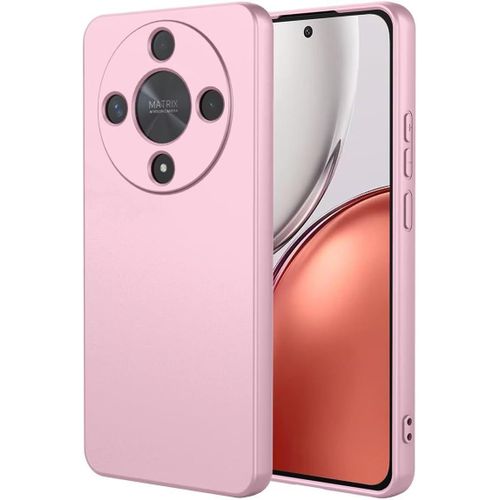Case for Honor Magic 8 Lite/Honor X9d 5G, Soft TPU Matte Silicone Protective Case Cover Shockproof Anti-Slip Anti-Fingerprint– Pink