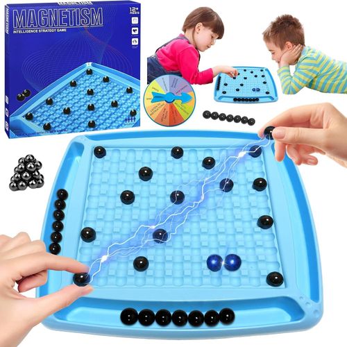 Children's Chess Toy, Magnetic Chess Game Magnetic Stone Board Game Table Magnetic Game Chess Set Kids Puzzle Checkers Game Portable Chess Board for Family Reunions