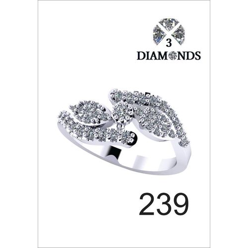 Platinum Plated Ring for Women with Zircon Stone - Silver