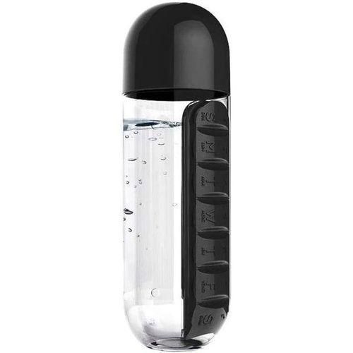 Portable Medicine Organizer Bottle – Ideal for Travel, Black