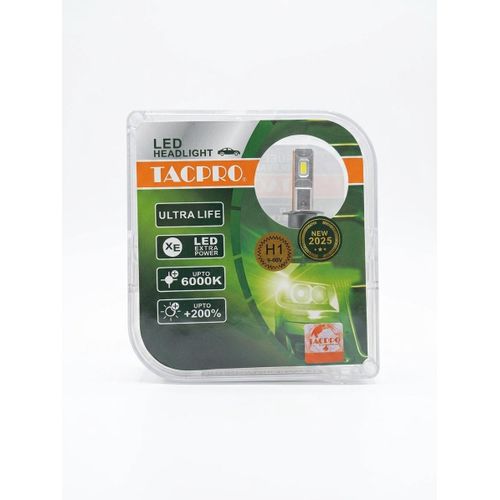 TACPRO H1 Car LED Headlight Bulbs Kit - Equivalent 650W, 6000K Cool White (+200% Brightness)
