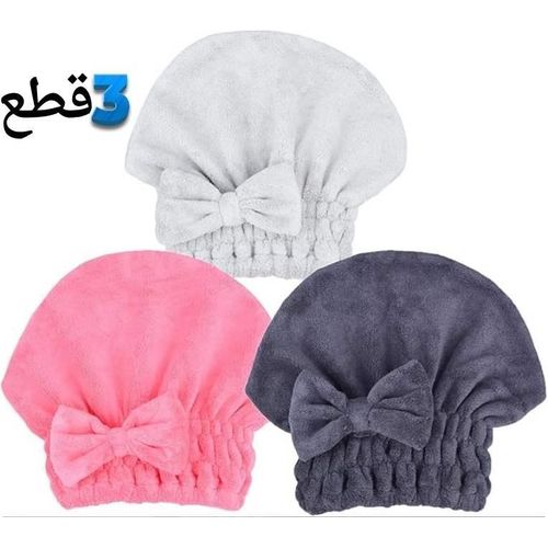 2Microfiber Hair Towel Cap Super Absorbent Quick Dry Magic Hair Turban Wrap for Women Wet Short or Long Curly Thick Girls Hair Anti Frizz with Bowknot Bathroom Essential
