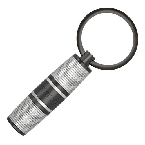 Key ring Bold Stripe Chrome & Gun