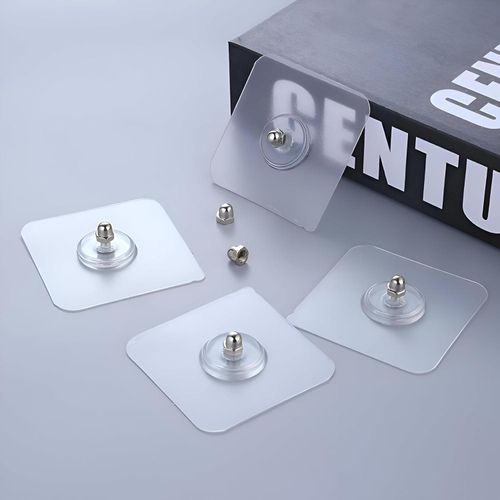 Damage-Free Hooks - Heavy-Duty No-Drill Adhesive Mounts for Frames, Shelves, and Décor – Strong, Nail-Free Alternative for Wall & Door Hanging (Pack (50 Pieces))