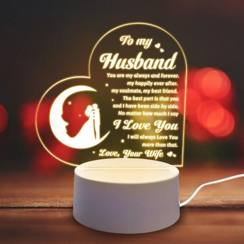 3D Illusion Lamp, I Love You Night Light, Wedding Gifts for Him/Her, Valentines, Christmas, Birthday, Anniversary, Romantic Gift, Yellow Acrylic