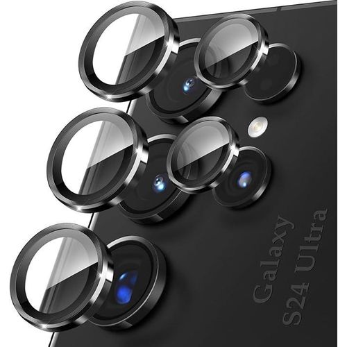 Full Coverage Camera Lens Protector For Samsung S24 Ultra Scratch Resistant Ultra Clear - Black
