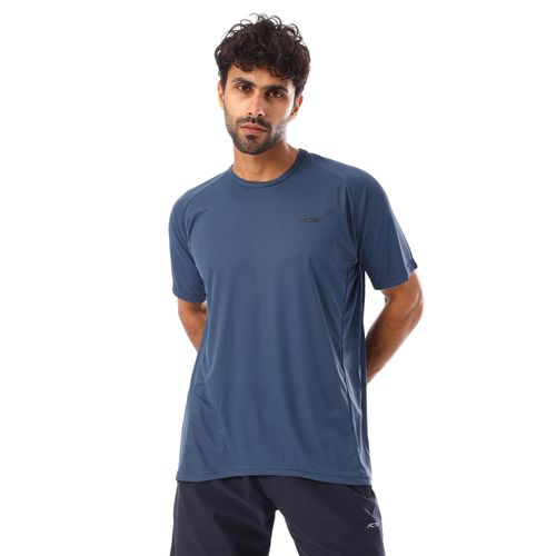 Polyester Solid Athletic T-Shirt - Blue