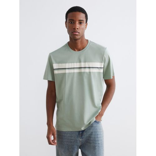 Men's Crew Neck T-Shirt With Striped Detail
