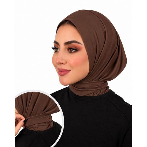 Kuwaiti cotton hijab featuring adjustable ties and rust-resistant metal snap fasteners.