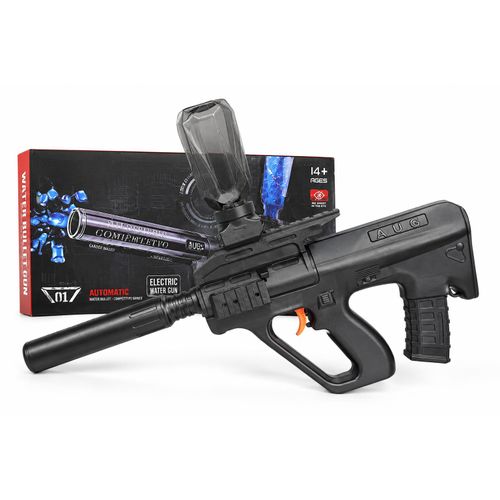 TEC-9 Electric Gel Blaster Gun – Rechargeable 7.4V Battery with USB Charger, LED Light, Suppressor & Large Gel Hopper – Outdoor Toy Ages 14+