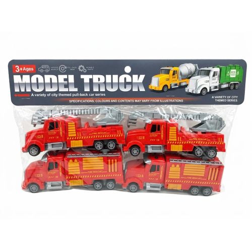 City Fire Rescue Model Truck Toy Set - Kids Emergency Fire Engine Vehicle Kit