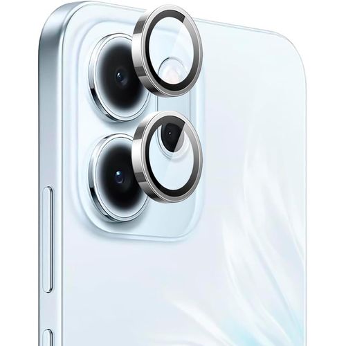 Camera Lens Protector for OPPO Reno 14F / OPPO Reno14 FS Accessories, 9H Tempered Glass Metal Individual Ring Camera Cover Screen Protector, Case Friendly, Anti Scratch (Silver)