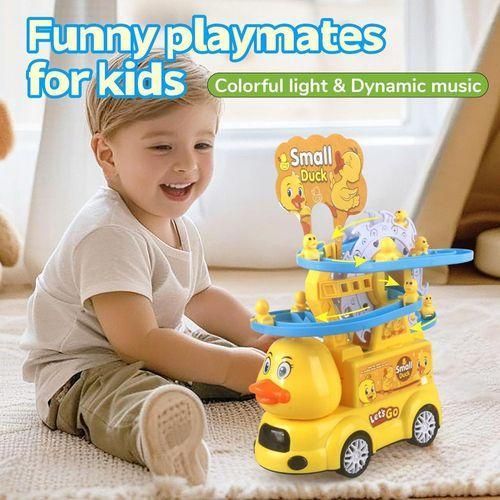 2-in-1 Duck Truck Toy with Automatic Sled, Lights, Music, and Obstacle Avoidance – Interactive Educational Toy for Children that Encourages Crawling and Creative Play – Perfect Gift for Holidays and Birthdays