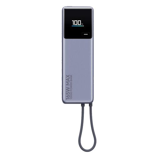 Power Bank 10000mAh 165W Integrated Cable - Gray