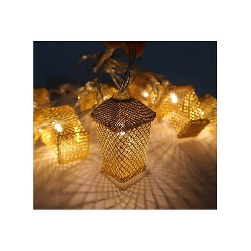 حبل فرع نور ليد زينة رمضان فانوس نحاس 3 متر إضاءة ليد - ذهبي
