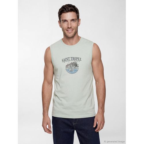 Saint Tropez Printed Men's Sleeveless T-Shirt