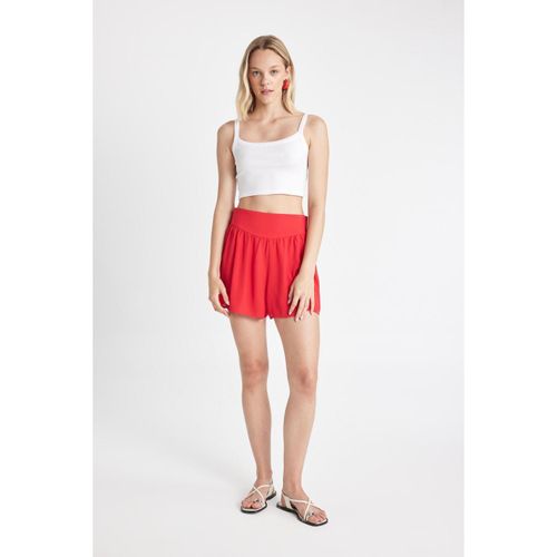 Regular Fit Regular Waist Cropped Leg Purpleoccan Fabric Shorts