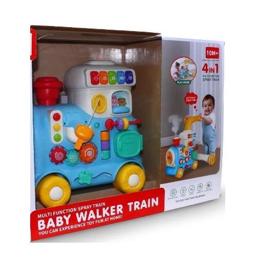 4-in-1 Baby Walker Activity Train Toy - Blue
