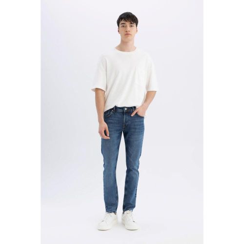 Man Pedro-Slim Fit Denim Trousers - Mid Blue