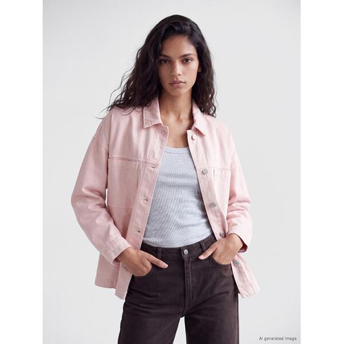 Pocketed Women's Jean Shirt